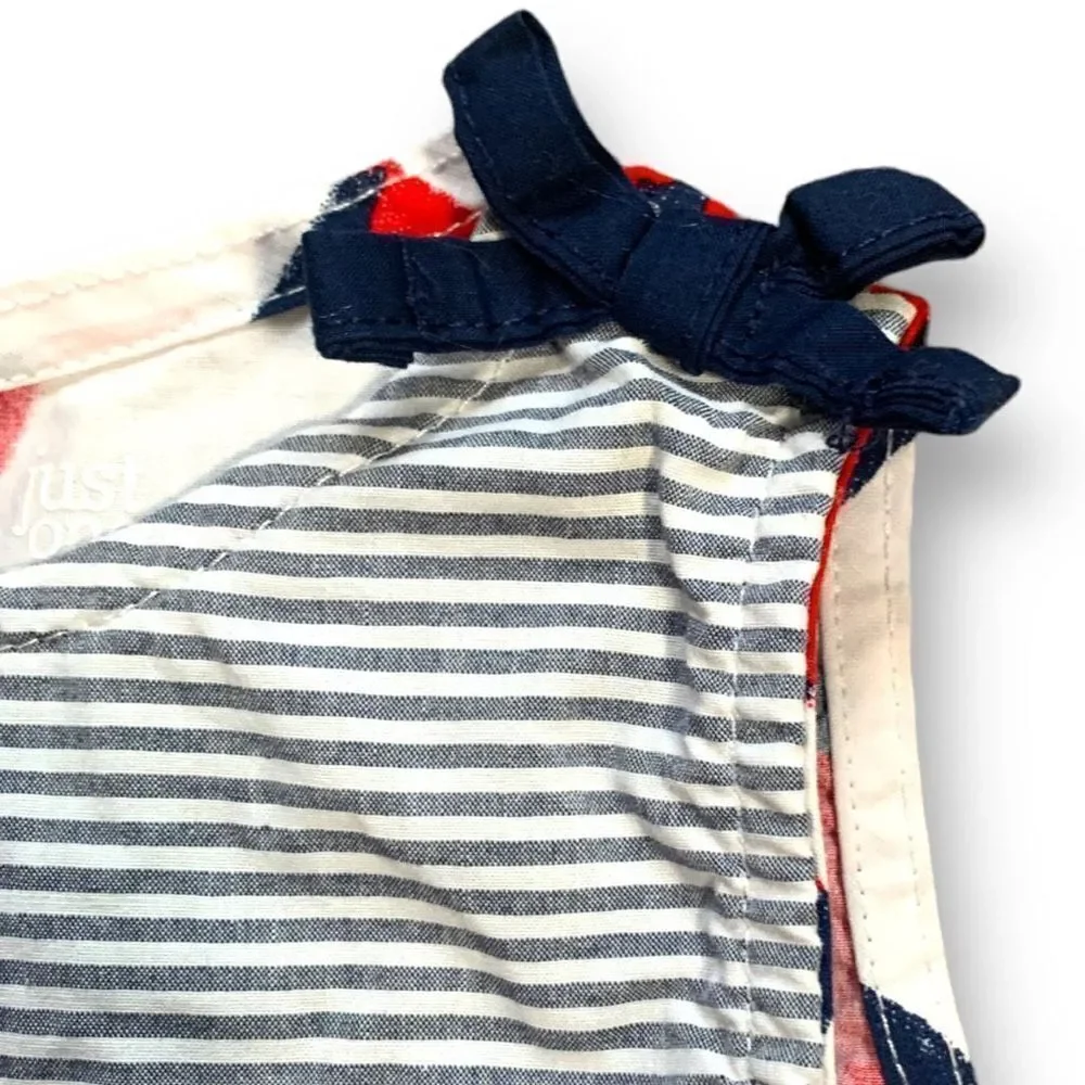 Just One You By Carters One Piece Romper Patriotic Red Watermelon Star Print